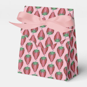 Caja Para Regalos Impresión de frutillas de fresa rosada de jugo roj