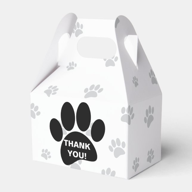 Caja Para Regalos Impresión de garras de perro con mensaje de agrade (Reverso)