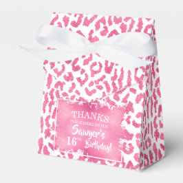 Caja Para Regalos Impresión de leopardo blanco rosado de moda