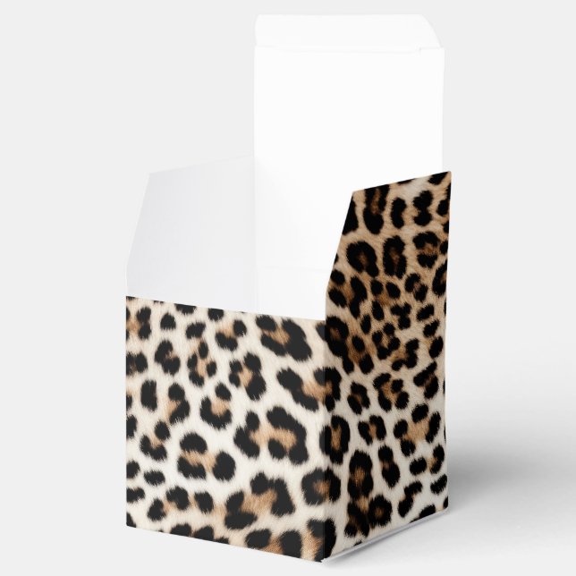 Caja Para Regalos Impresión de leopardo de crema blanco de moda (Abierto)