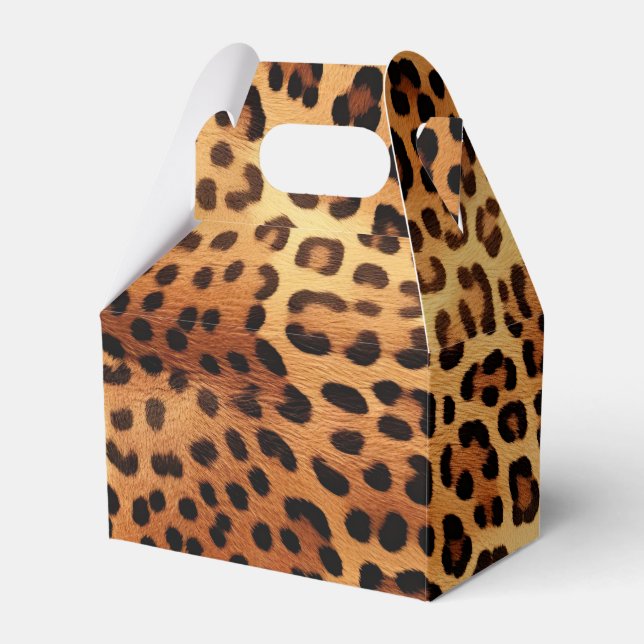Caja Para Regalos Impresión de Leopardo Dorado negro marrón (Front Side)