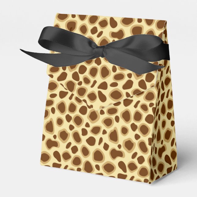 Caja Para Regalos Impresión de leopardo - Marrón chocolate y Tan de  (Front Side)