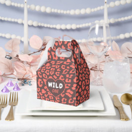 Caja Para Regalos Impresión de leopardo marrón coral