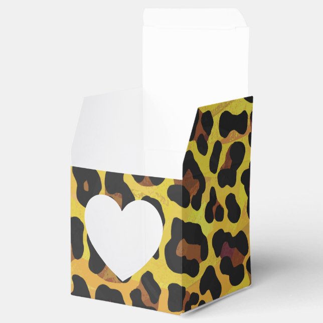 Caja Para Regalos Impresión de leopardo marrón y amarillo (Abierto)