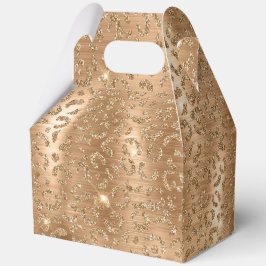 Caja Para Regalos Impresión de leopardo Purpurina de oro de Glam
