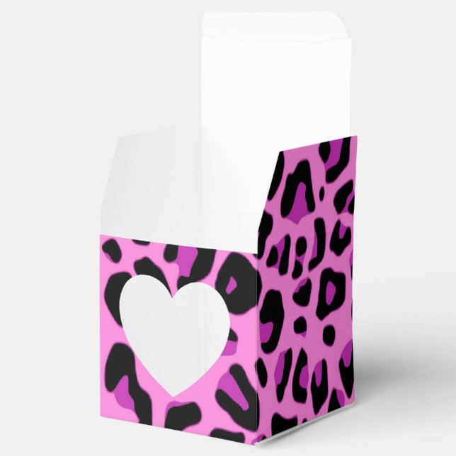 Caja Para Regalos Impresión de leopardo rosa (Abierto)