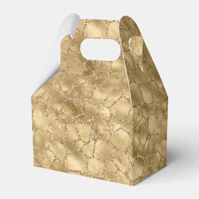 Caja Para Regalos Impresión de oro de Glam Purpurina Giraffe (Front Side)