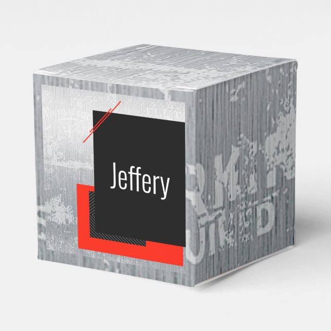 Caja Para Regalos Impresión de pinzas rojas, negras, negras y blanca (Costado Anverso)