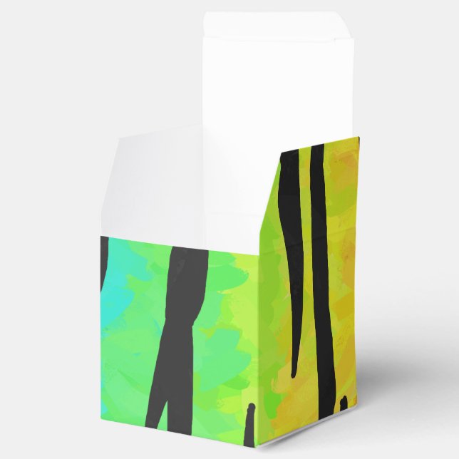 Caja Para Regalos Impresión de tigre negro y arcoiris (Abierto)