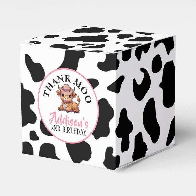 Caja Para Regalos Impresión de vaca de bebé de Moo (Costado Anverso)
