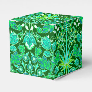 Caja Para Regalos Impresión de William Morris Hyacinth, verde esmera