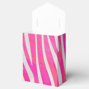 Caja Para Regalos Impresión del rosa fuerte de la cebra y blanca