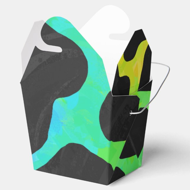 Caja Para Regalos Impresión en blanco negro y arcoiris (Abierto)