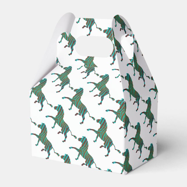 Caja Para Regalos Impresión en negro y verde cebra (Front Side)