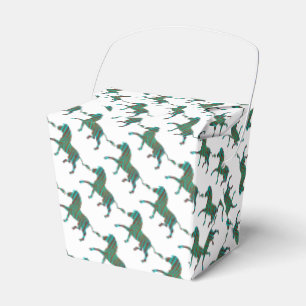 Caja Para Regalos Impresión en negro y verde cebra