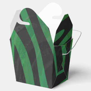 Caja Para Regalos Impresión en negro y verde cebra