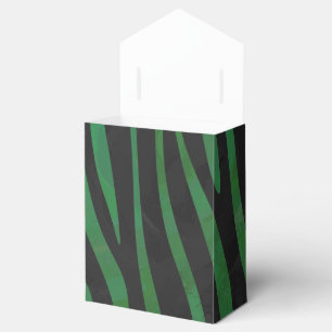 Caja Para Regalos Impresión en negro y verde cebra