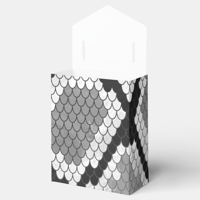 Caja Para Regalos Impresión gris y gris claro de serpiente (Abierto)