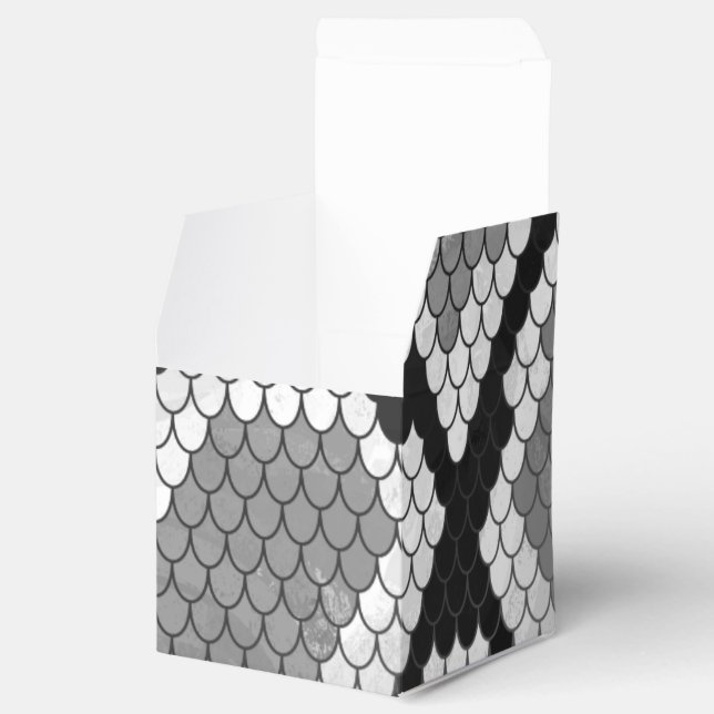 Caja Para Regalos Impresión gris y gris claro de serpiente (Abierto)