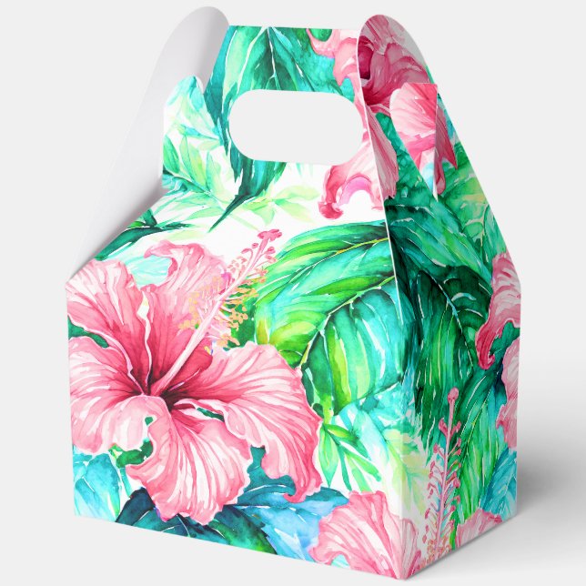 Caja Para Regalos Impresión hawaiana tropical (Reverso )