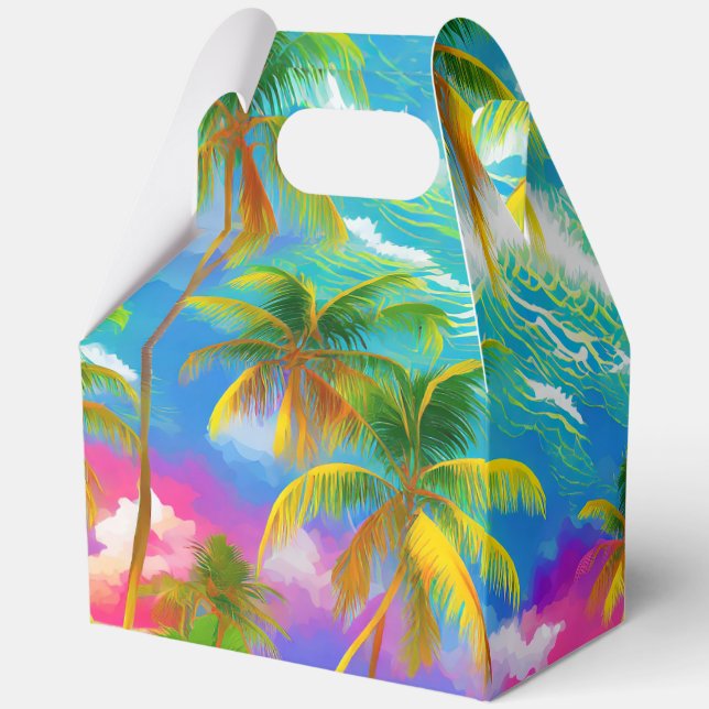 Caja Para Regalos Impresión hawaiana tropical (Reverso )