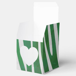 Caja Para Regalos Impresión verde y blanca de cebra