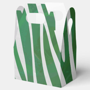 Caja Para Regalos Impresión verde y blanca de cebra