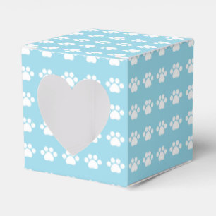 Caja Para Regalos Impresiones de la pata en fondo azul