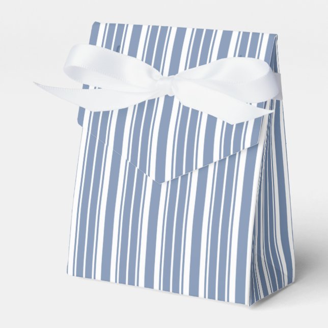 Caja Para Regalos Índigo azul, blanco Tachado Tiras Favor de la Tien (Front Side)