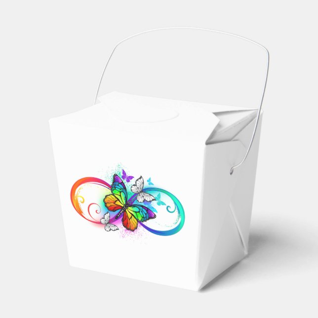 Caja Para Regalos Infinidad brillante con la mariposa arcoiris (Front Side)