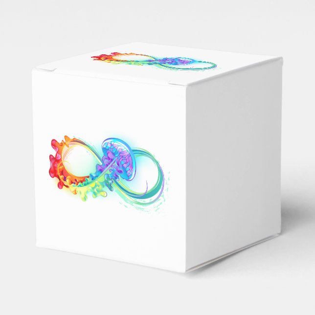 Caja Para Regalos Infinidad con las medusas del arcoiris (Costado Anverso)