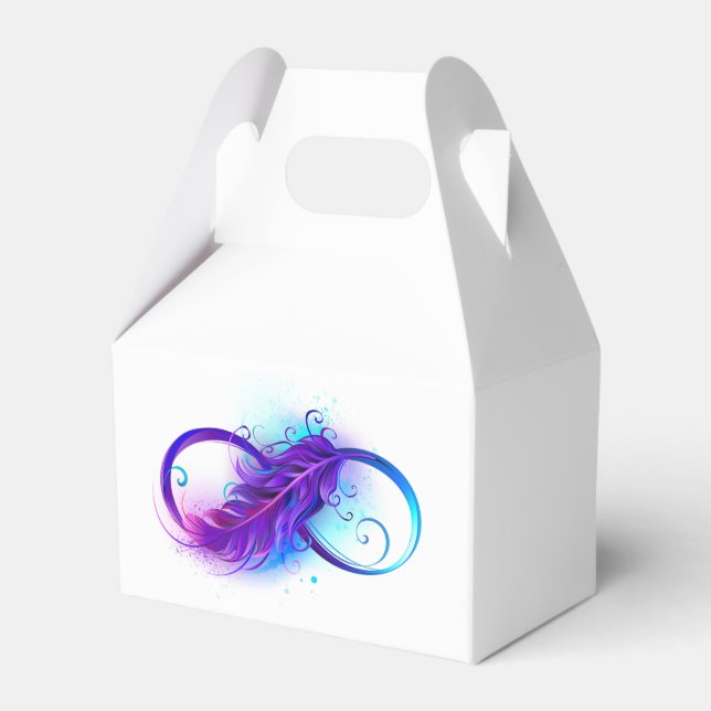 Caja Para Regalos Infinito con plumas púrpura (Front Side)