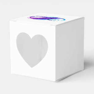 Caja Para Regalos Infinito con plumas púrpura