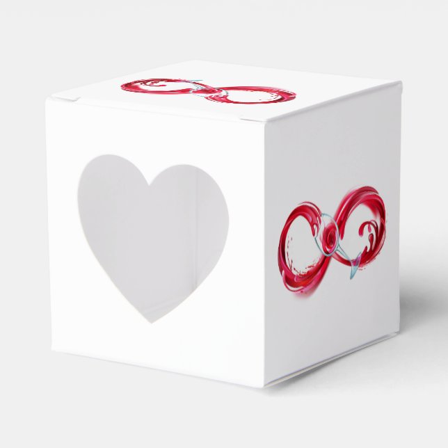 Caja Para Regalos Infinito con vino Rojo (Anverso)