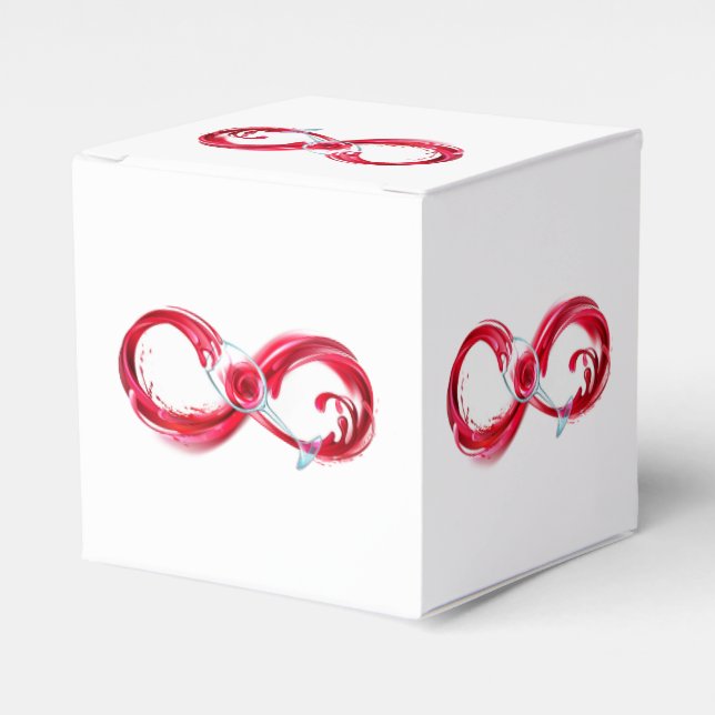 Caja Para Regalos Infinito con vino Rojo (Costado Anverso)