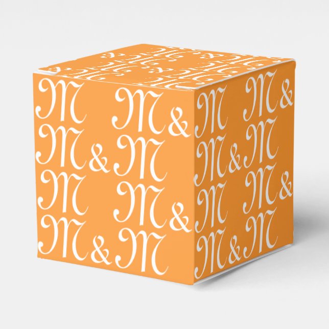 Caja Para Regalos Iniciales de pareja personalizadas monograma patró (Costado Anverso)