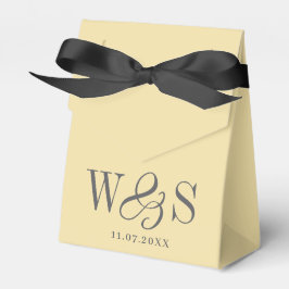Caja Para Regalos Iniciales de parejas de boda Amarillo Mantequilla