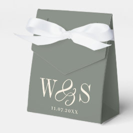 Caja Para Regalos Iniciales de parejas de boda Elegante Sage