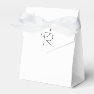 Caja Para Regalos Iniciales de superposición Negro Sobre Blanco
