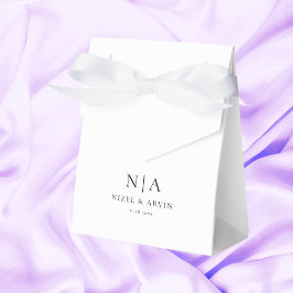 Caja Para Regalos Iniciales minimalistas limpian elegante blanco