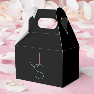 Caja Para Regalos Iniciales modernas elegantes y editables de dos le