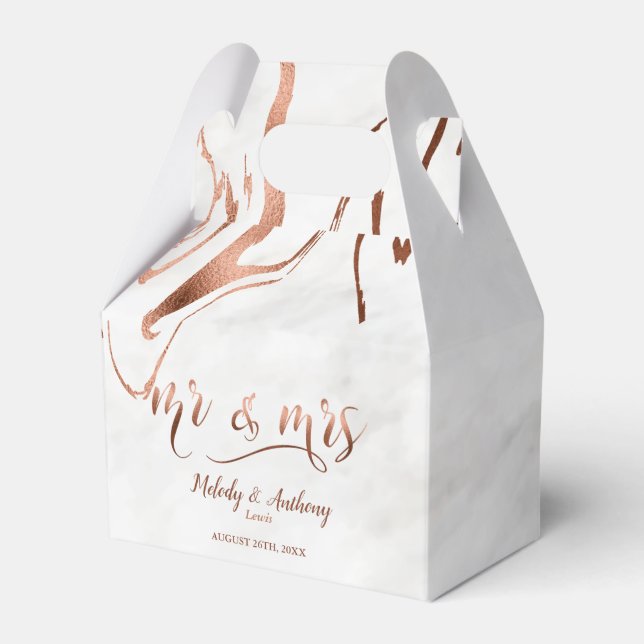Caja Para Regalos Inspiración moderna de Boda de cobre y mármol ital (Front Side)