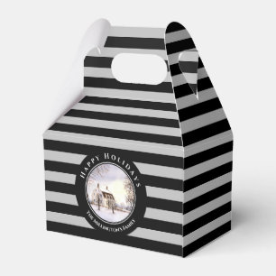 Caja Para Regalos Invierno en Nueva Inglaterra Navidades Círculo Gri