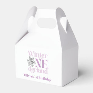 Caja Para Regalos Invierno Onederland Copo de Nieve Púrpura Cumpleañ