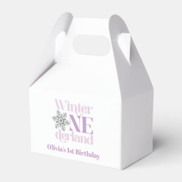Caja Para Regalos Invierno Onederland Purple Snowflake Primer cumple