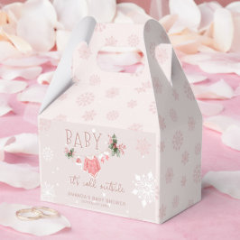 Caja Para Regalos Invierno rosa hace frío fuera de Baby Shower