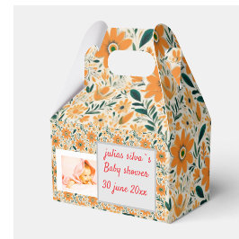 Caja Para Regalos Invitación a BOhoPERSONALIZADO WHITE ORANGESHOWER