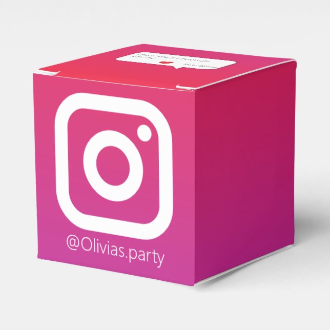 Caja Para Regalos Invitación a cumpleaños de Color InstaParty (Costado Anverso)