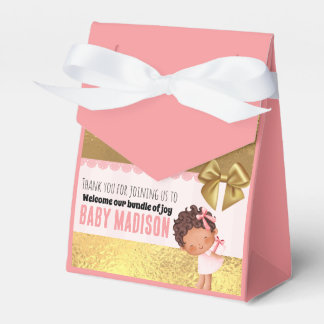 Caja Para Regalos Invitación a la ducha de bebé con leche rosa y dor