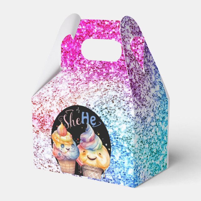 Caja Para Regalos Invitación a la fiesta de revelación de género del (Front Side)